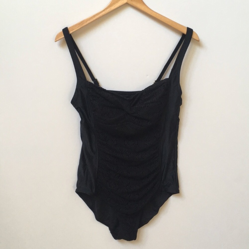 🔴 Merona Black Crochet One Piece Swimsuit - L
